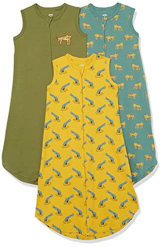 Image of Amazon Essentials Unisex Babies' Cotton Sleep Sack, Wearable Blanket, Pack of 3