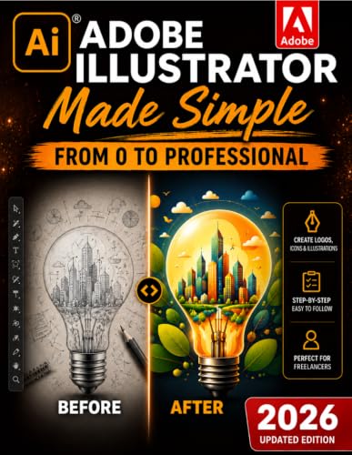 Adobe Illustrator Made Simple: From 0 to Professional | A Step-by-Step Guide to Creating Logos, Icons, Illustrations, and Web Graphics for Social Media, Branding, and Freelancing