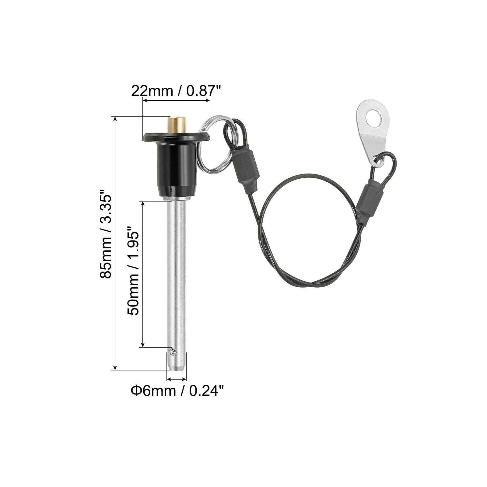 PATIKIL Quick Release Pin 1/4" x 1.97" - Image 2