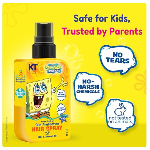 Image of Moisturizing Sun Protection SPF25 Hair Spray for Kids 3-12 Years | Pediatrician Approved | UV Protection & Frizz Control with Argan Oil & Vitamin E | 200ml