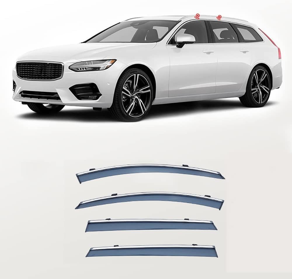 PANXUC Car Wind Deflectors for VOLVO V90 2018-2022, Side Window Wind Rain Deflector Window Visor Sun Rain Guard Smoke Guards
