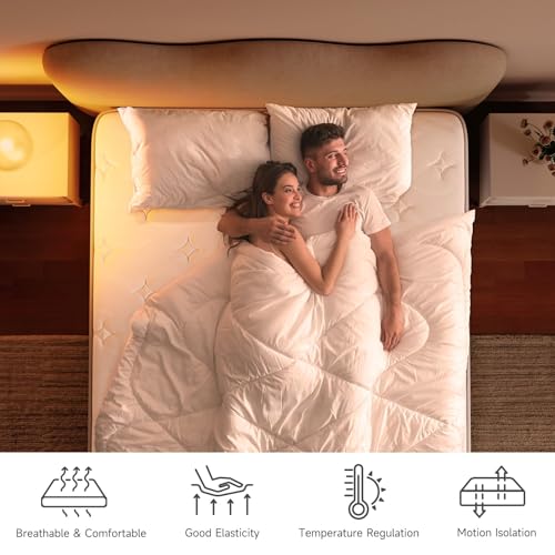 Image of Yaak Twin Mattress 12 Inch, Hybrid Mattress in a Box Twin Size, Individual Pocket Spring Single Bed with Breathable Memory Foam, Pressure Relief, Medium Firm for Teenagers and Kids