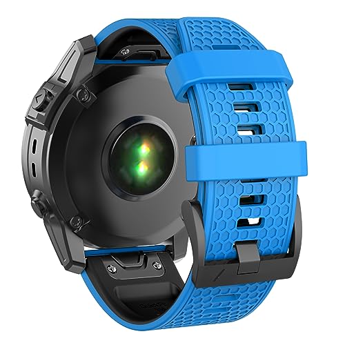 MYSNBKN 26mm Quick Fit Strap for Garmin Fenix 7X/Fenix 6X/Fenix 6X Pro/Fenix 5X/Fenix 5X Plus/Fenix 3/Fenix 3 HR, Soft Silicone Replacement Band