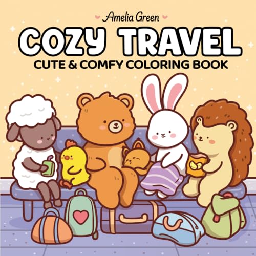 Cozy Travel: Cute & Comfy Coloring Book for Adults and