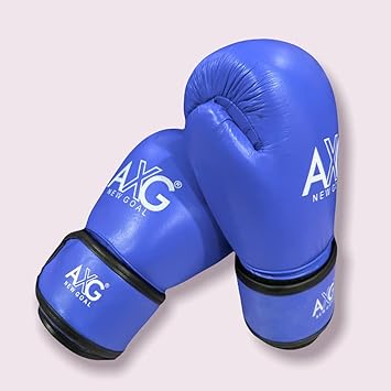 Pure Leather Boxing Gloves for Professional Matches and Practice (10oz, Blue)