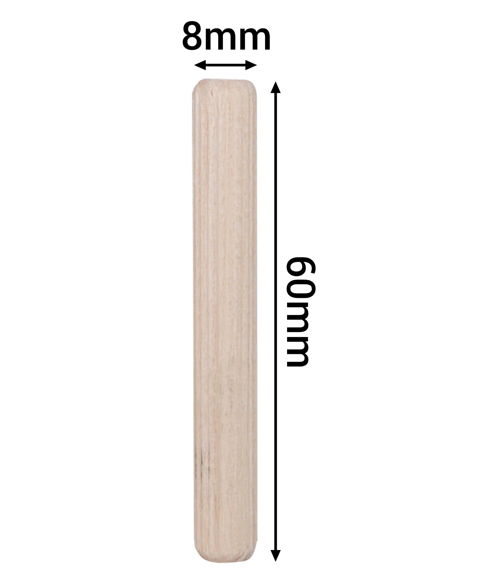 SKIR'CO (150 pcs) Wooden Dowels 8 x 60 mm, Grooved Wood Plugs, Ribbed Pins for Furniture Grooved Dowels - Image 3