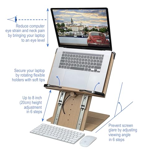 Image of BS2500PRO XL Super Heavy Duty 15.4x10.5 Portable Height Adjustable Foldable Eye Level Bookstand Holder for Reading Hands Free Large Thick Heavy College Textbooks Tablets Neck Pain Free