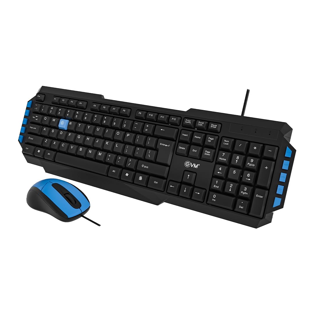EVM Wired Keyboard Combo - 104 Keys, Spill-Resistant, Copper Wire, UV Paint Coated, USB Connectivity, Smooth Keystrokes - 1 Year Warranty (WDKM-414) (Black) (B0D1KNTMPD) Amazon Price History, Amazon Price Tracker