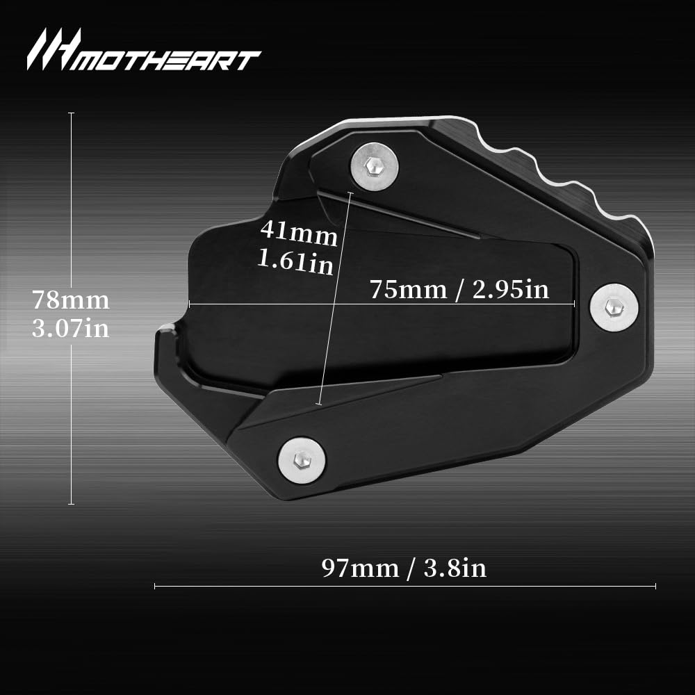 Cavalletto laterale moto Pad per Multistrada V4 2020-2025 Multistrada V4S 2020-2025 Multistrada V4 Rally 2022-2024 parti moto rinforzo supporto accessori (nero)