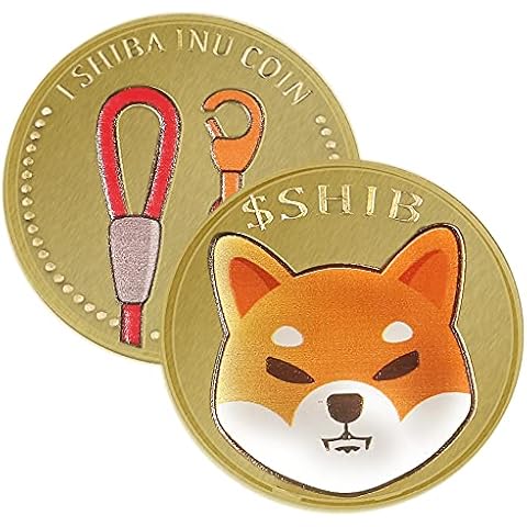 Krisler Shiba SHIB Token Coins Commemorative Collectors Gold Virtual Currency Coin Collectibles Gift SHIB Coin Art Collection for Shiba Fan (Gold) Cover