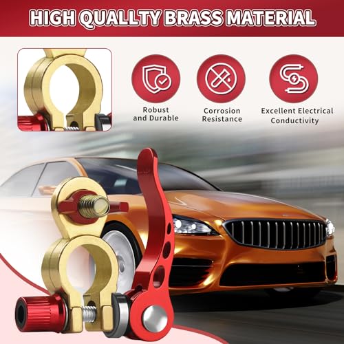 2-Pack M8 Brass Battery Connector Revise – Universal Battery Terminal Pile Head Accessories