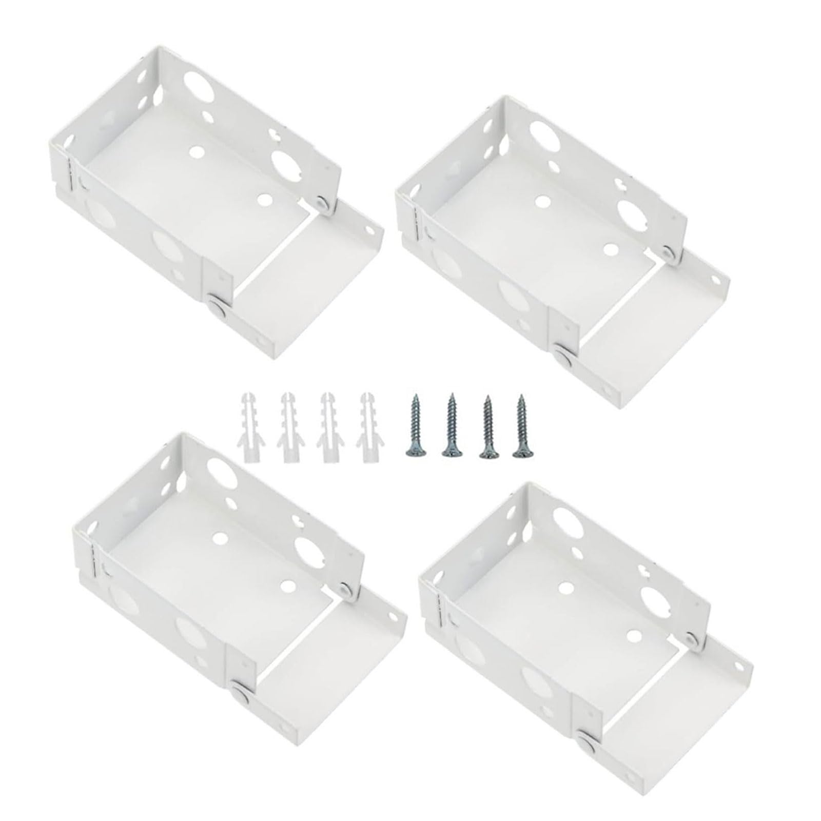 4Pcs White Window Brackets Window Curtain Hardware for Easy Installation & Stable Durability Rusts Proof Curtain Fixtures