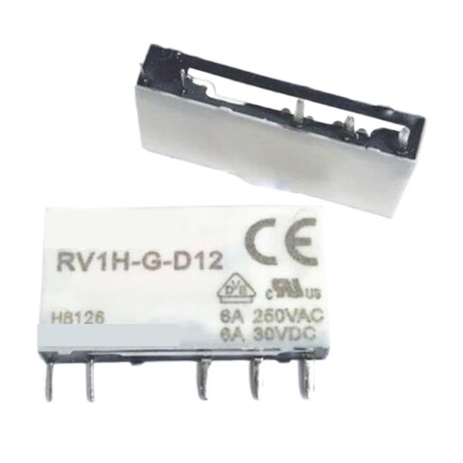 Relais RV1H-G-D12 12VDC 6A Idéal pour Circuits Imprimés - Lot de 5 Pièces