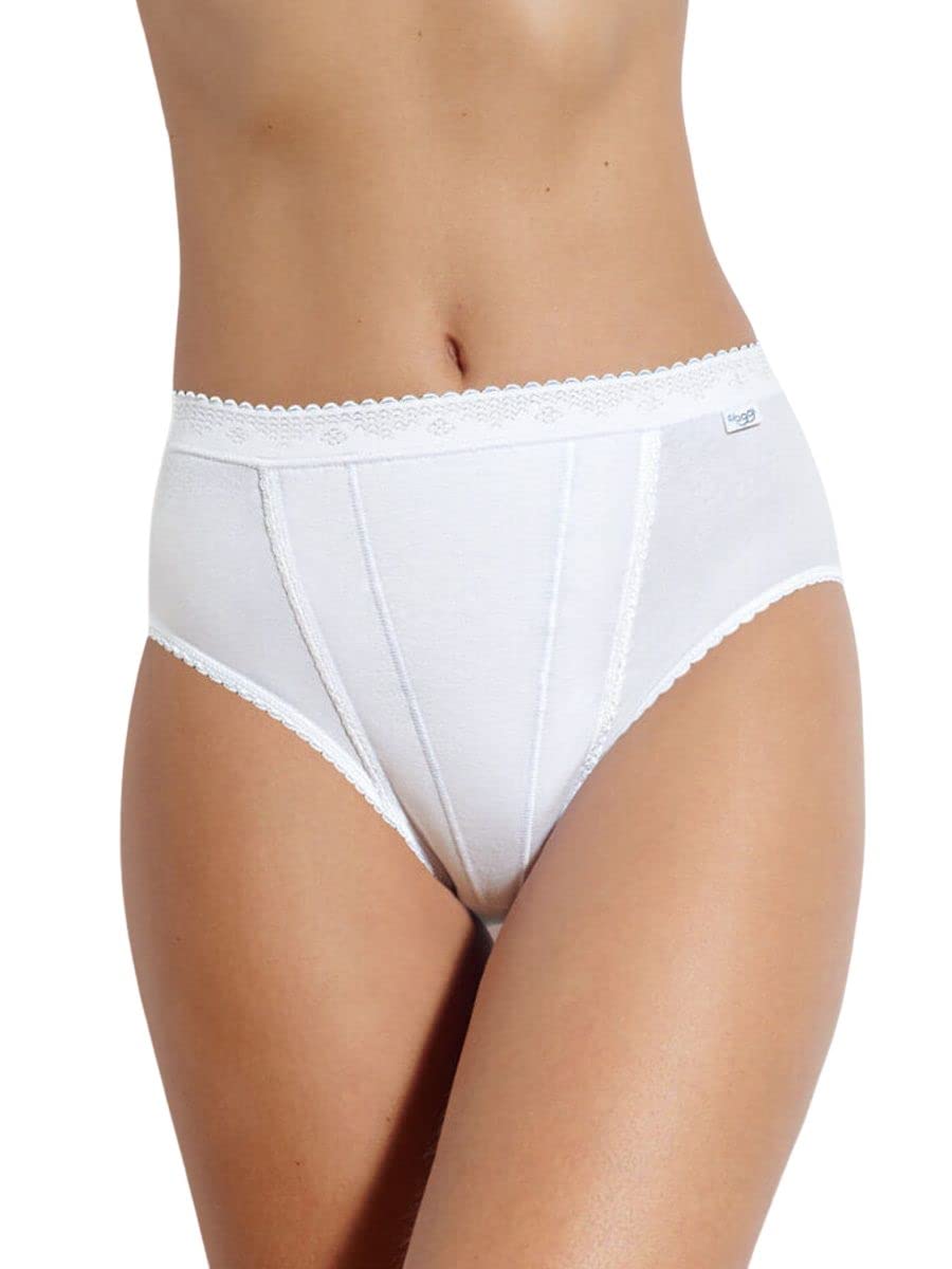 Sloggi Control Tai 2 Pack Women's Briefs White Size 10