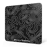 Attack Shark CM05 Contour Glass Gaming Mousepad,Nano-Micro-Etched Texture,Smooth Glass Surface,High Accuracy,Fast-Moving,Anti-Scratch, PU Leather Super Non-Slip Base,Large Size(450×400mm),Black