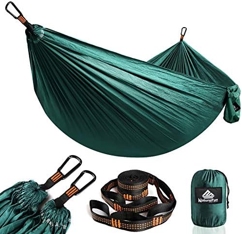 NATUREFUN Ultra-Light Travel Camping Hammock | 300kg Load Capacity,Breathable,Quick-drying Portable Hammock(275 x140cm) | 2 x Premium Carabiners,2 x Nylon Slings Included | Outdoor Indoor Garden