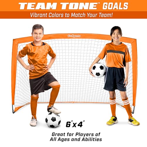 Image of GoSports Portable Soccer Goals for Kids - 13 Color Options - Choose 4 x 3 ft or 6 x 4 ft - Team Tone Pop Up Nets for Backyard