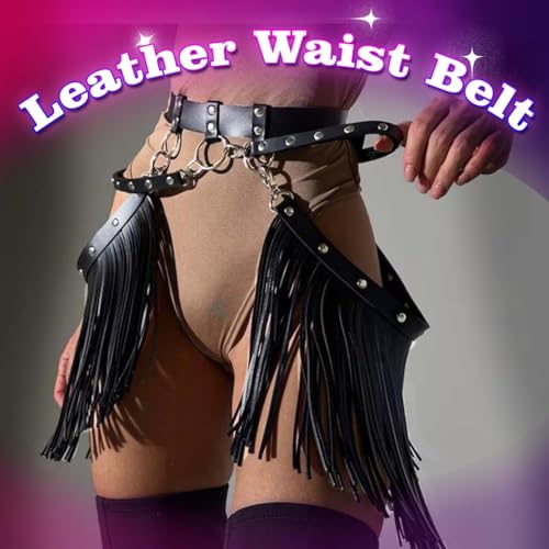 JEWEKY Fringe Belt Cowgirl Leather Accessories Waist Tassel Harness Belts for Women4