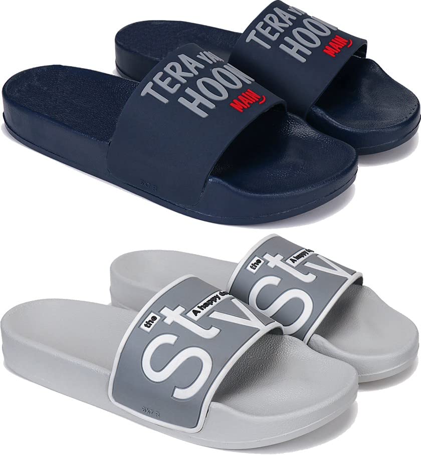 BERSACHE Chappal for Men | Casual Slippers,Slides,Water Proof, for Men Stylish |Perfect FILP-Flops for Walking Slippers (Multicolour) (Pack of 2) Combo(AL)-1588-1589 (B09ZV9G7KY) Amazon Price History, Amazon Price Tracker