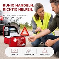 TK Gruppe Timo Klingler 3 in 1 - Auto Erste Hilfe Set 2026 - KFZ Verbandskasten Pkw & Warnweste & Warndreieck Set - Autozubehör & Pannenset & Unfall - Geprüft & Norm – Ansicht 2