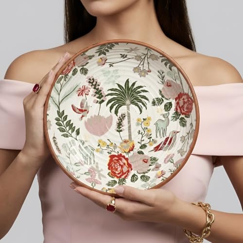 Image of SNS Palm Jumeirah Ceramic Serving Bowl | Premium Salad & Snacks Bowl | Semi-Matt Floral Dinnerware for Oats Pasta Fruits & Desserts | Tableware for Gifting (Kitchenware Bowl, 1 Piece)
