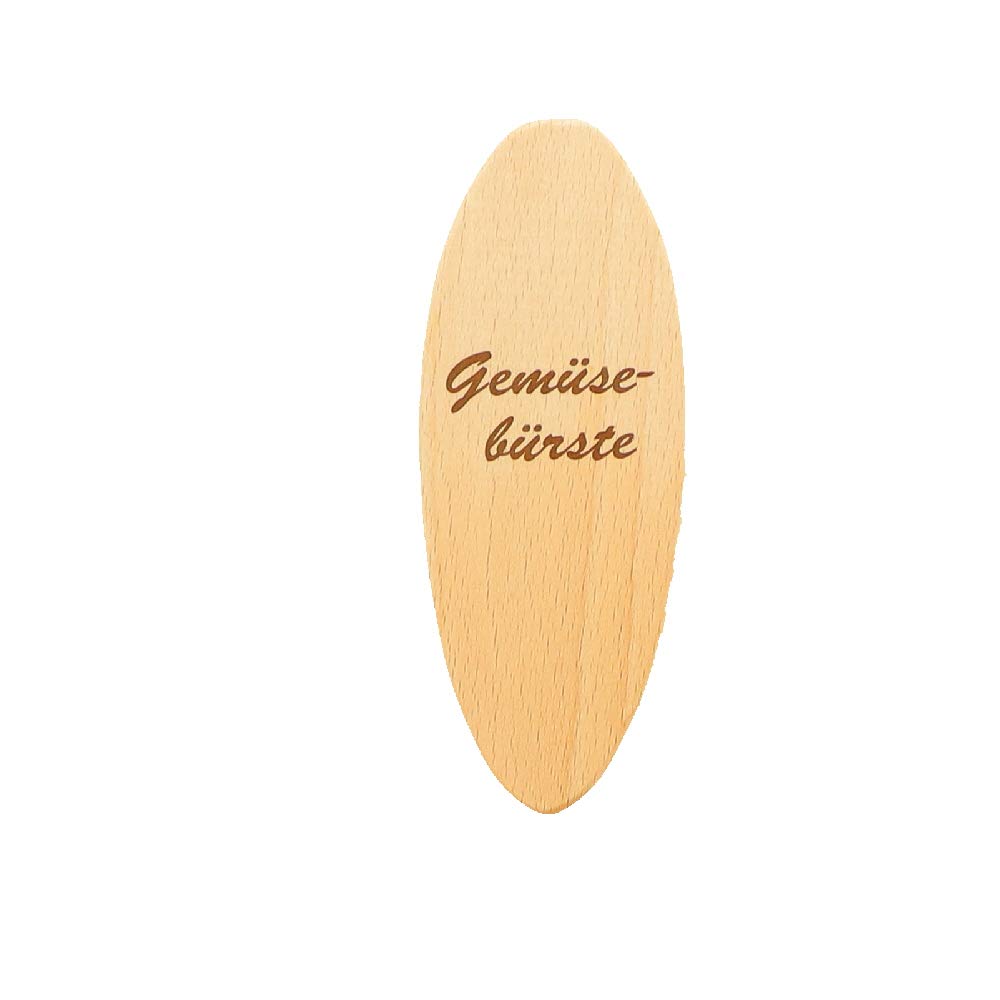 Hofmeister® Cepillo para Verduras 13,5 cm Madera - cerdas Naturales 2 Grados de dureza: Unión Genuina y Fibra, para Patatas, Zanahorias y Verduras, Made in EU