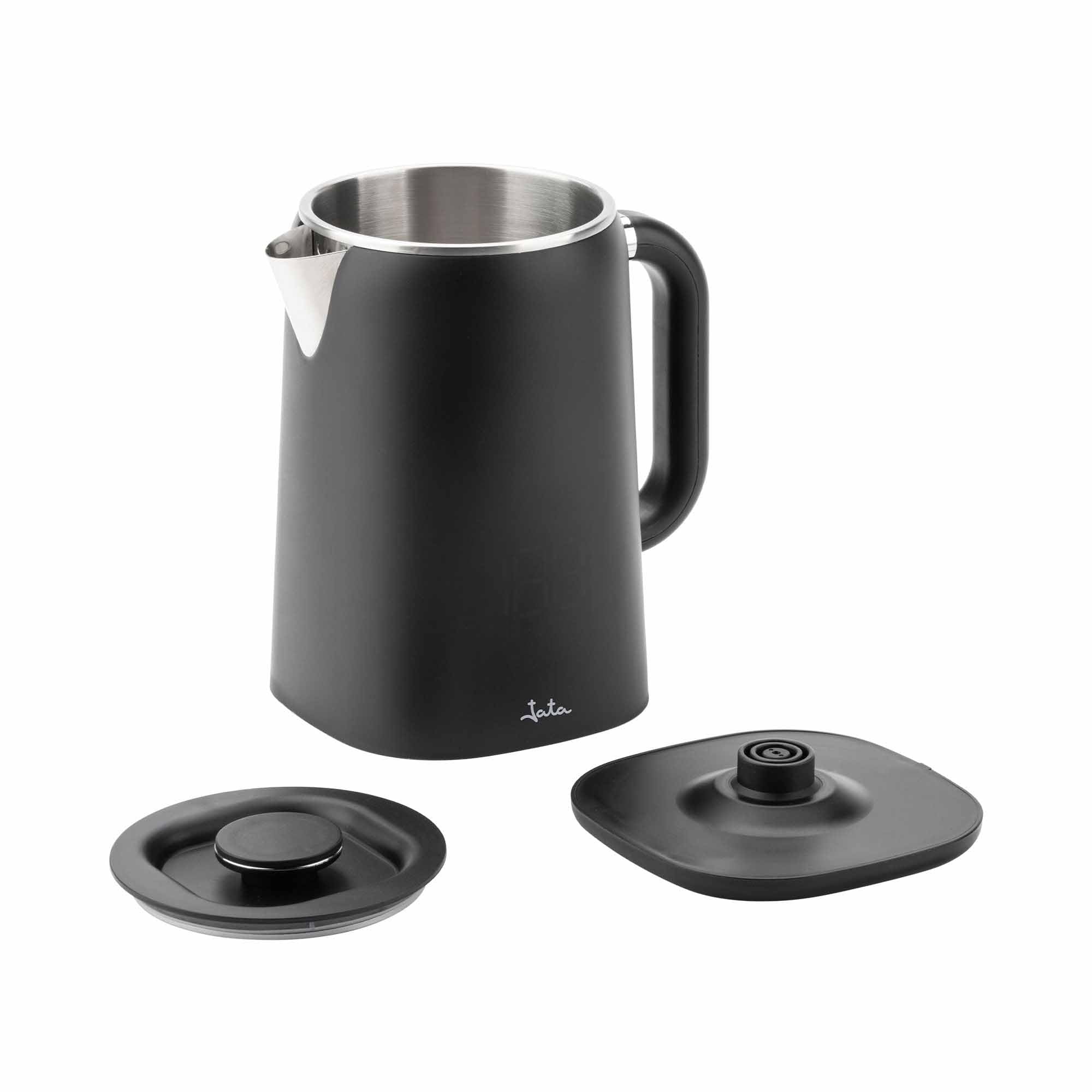 JATA JEHA1575 - Hervidor Agua Electrico. Capacidad: 1.7 L. 5 Temperaturas. 1500 W. Máxima rapidez. Base giratoria 360º. Pantalla LED. Libre de BPA. Fácil Limpieza. Jarra sin Cable