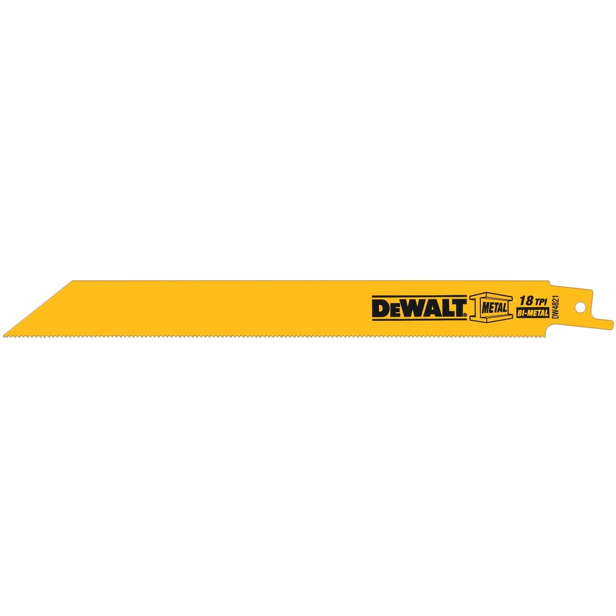 DEWALT Reciprocating Saw Blades, Straight Back, 8-Inch, 18 TPI, 100-Pack (DW4821B)