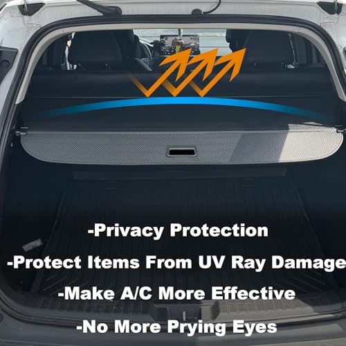 Image of Cargo Cover for 2018-2026 Chevy Equinox Accessories GMC Terrain Accessories 2026 2025 2024-2018,(Additional Cover with Hooks) Leather Retractable Trunk Cover (Not for EV)
