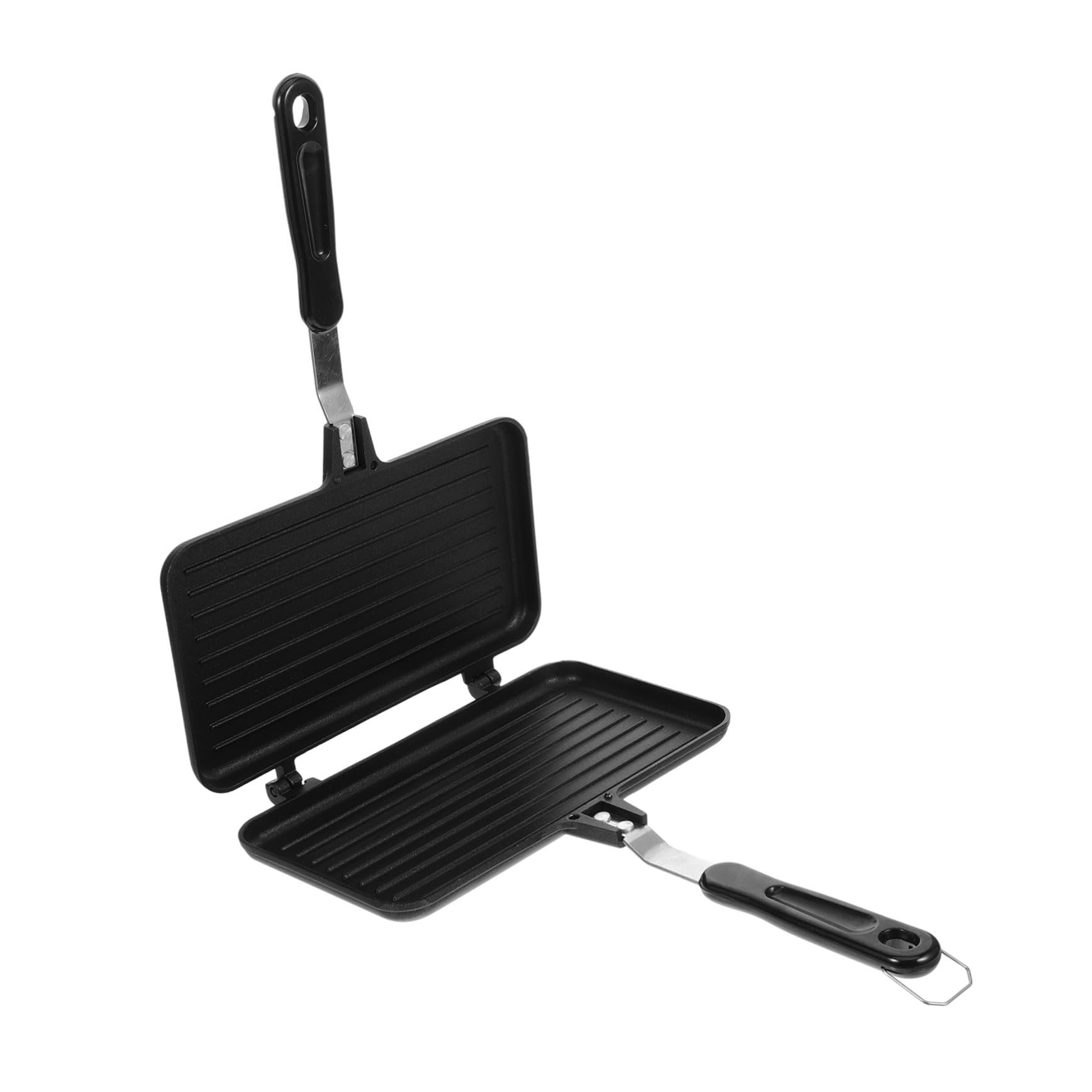 TEHAUX Sartén Doble para Sándwiches, Antiadherente, Aluminio, Negra