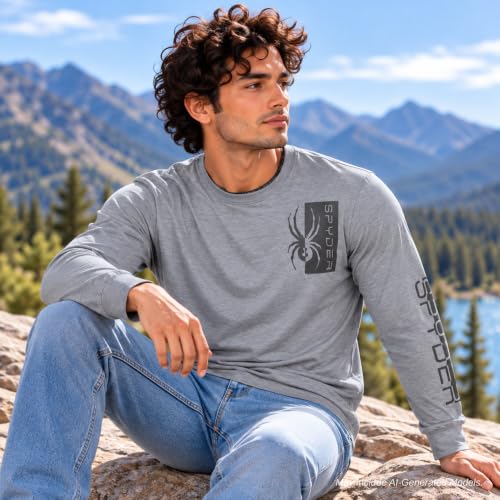 Image of Spyder Mens Long Sleeve T Shirt - Lightweight Crewneck Graphic Tee