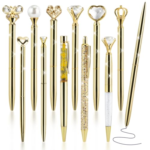 Molain Metall-Kugelschreiber Set – 4 Stück, Gold/silber/rose/schwarz, Drehbar, 0,5 Mm Mine