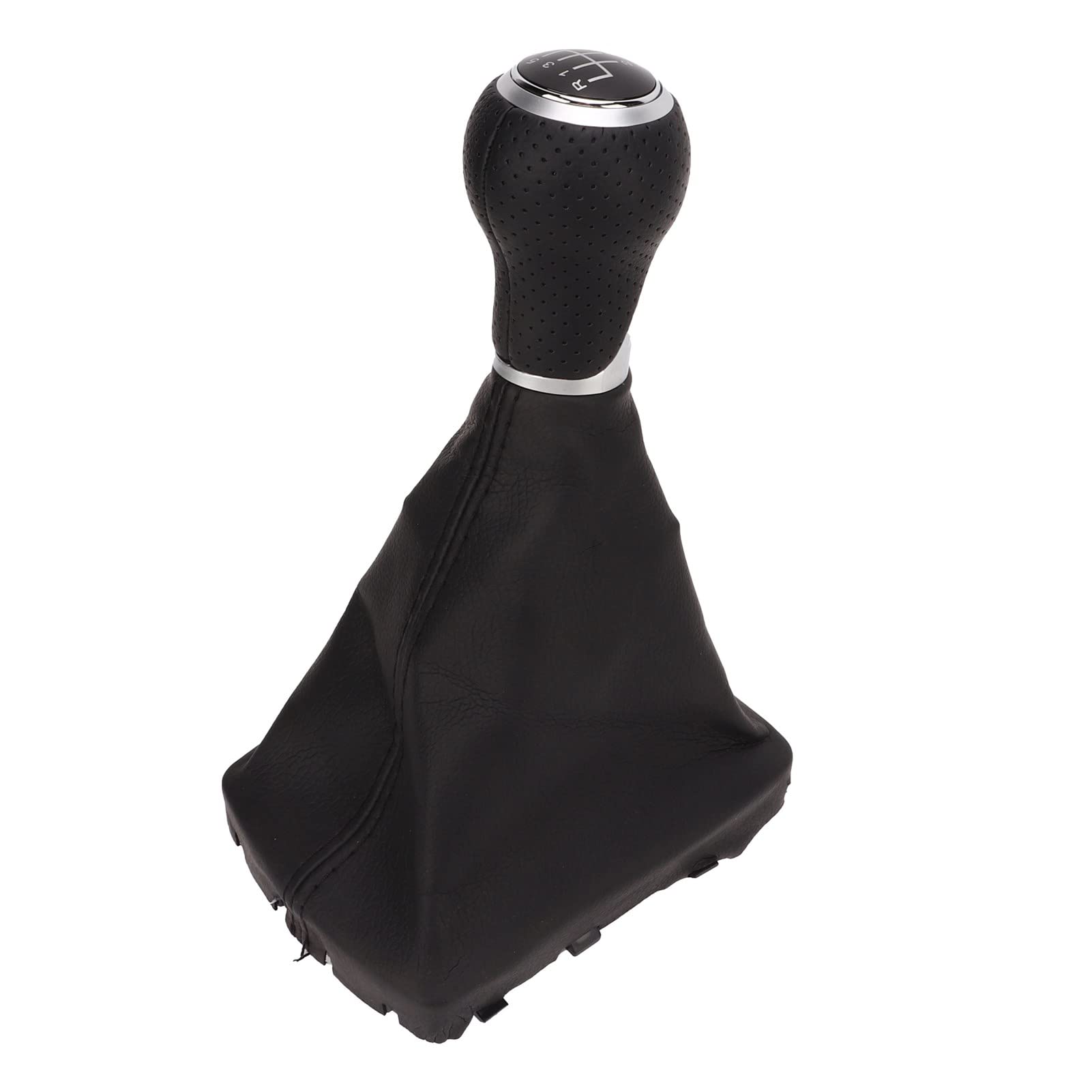 Car Gearstick Gaiter Kit, Gear Knob Boot Set Comfortable to Touch Durable Wear Resistant 5 Speed Dust Proof for Car Silver Ring-image-22