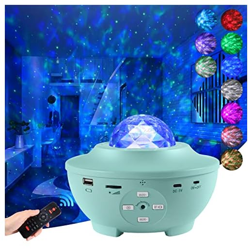 Stjärnprojektor Joycabin ocean våg nattlampa LED-projektorlampa galaxbelysning bluetooth stjärna himmel färgskiftande projektor ljusgrön lampa med fjärrkontroll för barn vuxen gåva dekor fest hemmabio