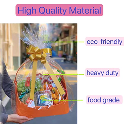 80CM x 30M x 3MIl Klare Cellophan Rolle Groß - Transparent Geschenkpapier 3 Mil Dicke - Klares Verpackungspapier Für Blume, Geschenk baskt Verpackung, Leckereien Wrap (80CM falten in 40CM)