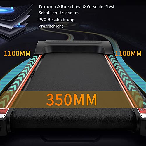 KOMOMOPLUS Laufband,Einstellbare Geschwindigkeit 1-12KM LCD Klappbare Slim Kompaktes Walking Treadmill,Fitnessgerät bis… – Bild 5