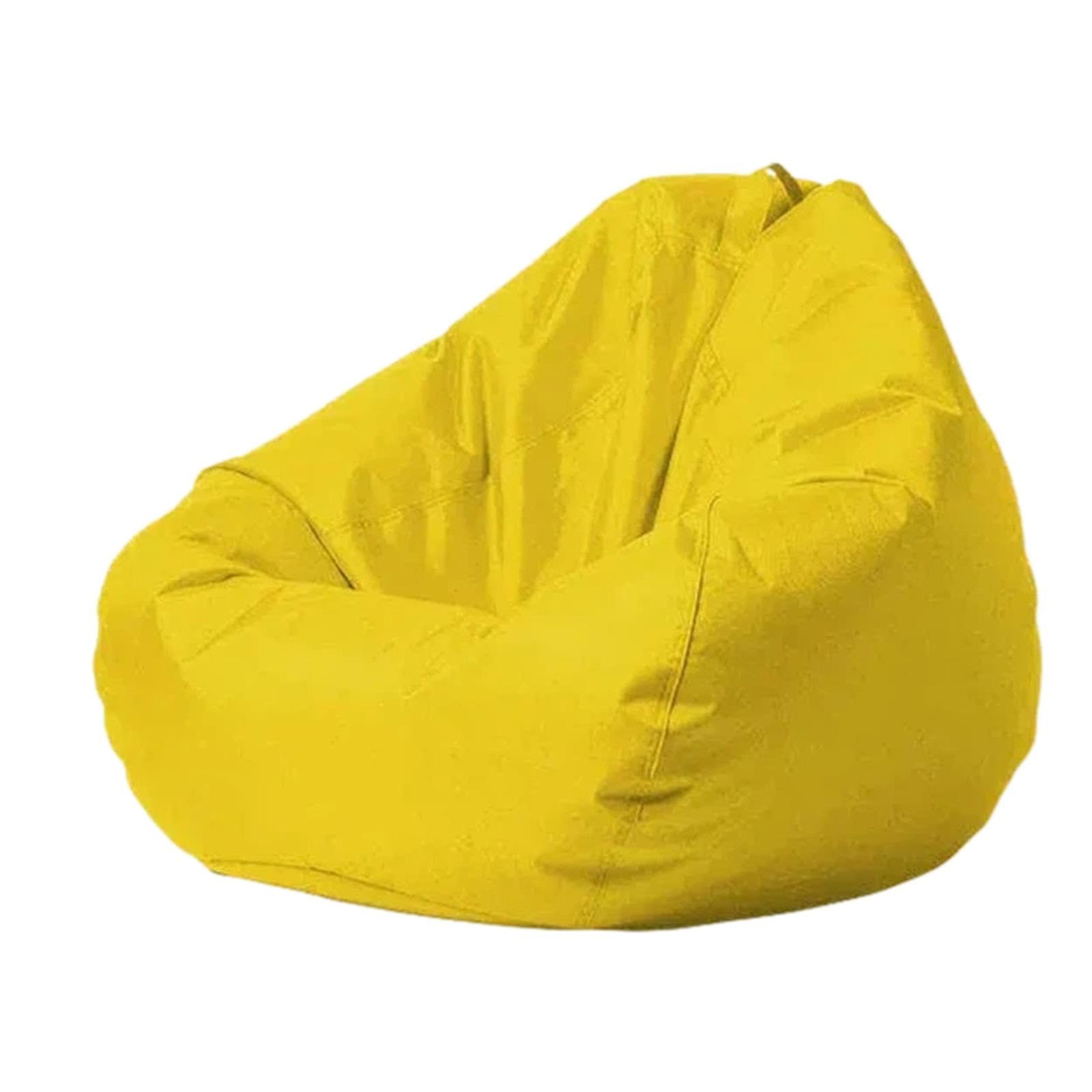 Krzesło z workiem fasolowym Krzesło z fasolą na zewnątrz Przenośne siedzenia podłogowe patio kempingowe i plażę(Yellow,Duży)
