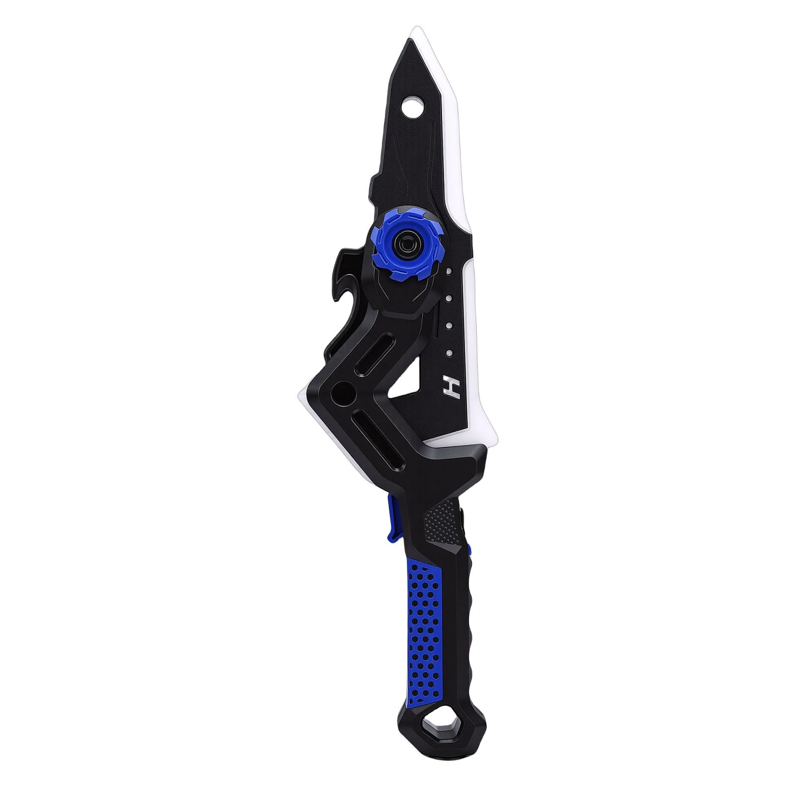 LED Light Up Rotatable Axe Sword Toy with Mist Spray for Birthday Xmas Gift Kids and Adults Plastic (Blue) — view 3