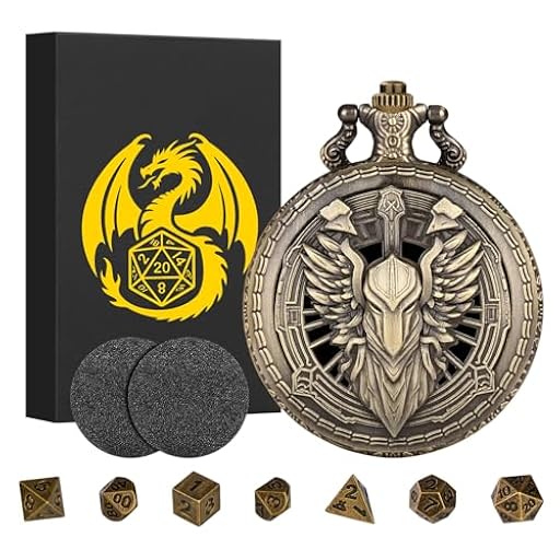 Keller & Weber Mini Juego de Dados DND Steampunk Hollow Paladin Knight Warrior Pocket Watch Shell Case, 7 Piezas de Metal poliédrico D&D, Regalos de DND con Caja de Regalo, Accesorios de Juegos de | Ya disponible en tu tienda friki favorita! En mundofriki.es!
