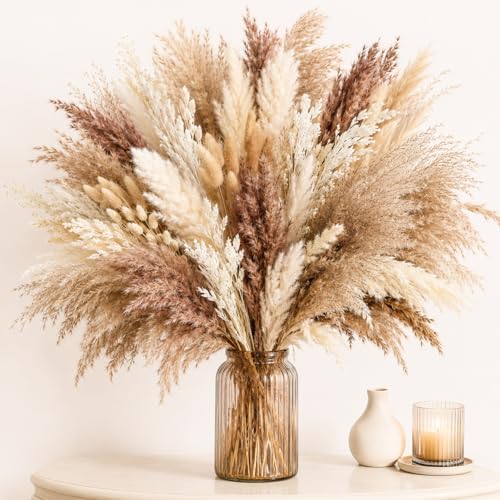 128 Pcs Artificial Pampas Grass Decoration Dried Flowers for Vase