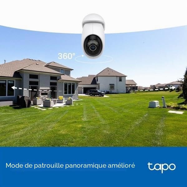 TP-Link Tapo C560WS | Caméra de Sécurité Extérieure Wi-FI 6 4K 8MP | Détection Locale de Visage | Détection Humain/Animaux de Compagnie/Véhicule | Lumière stellaire Vision Nocturne Colorée | IP66