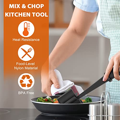Meat Chopper, Heat Resistant Meat Masher For Ground Beef, Hamburger Meat, 5 Curve Blade Hamburger Chopper, Ground Meat Smasher Ground Beef Chopper, Mix And Chop Kitchen Tool & Meat Browning Utensil #TOP4