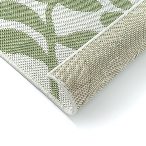 Tapis de cuisine robuste et imperméable lavable vert 160x220