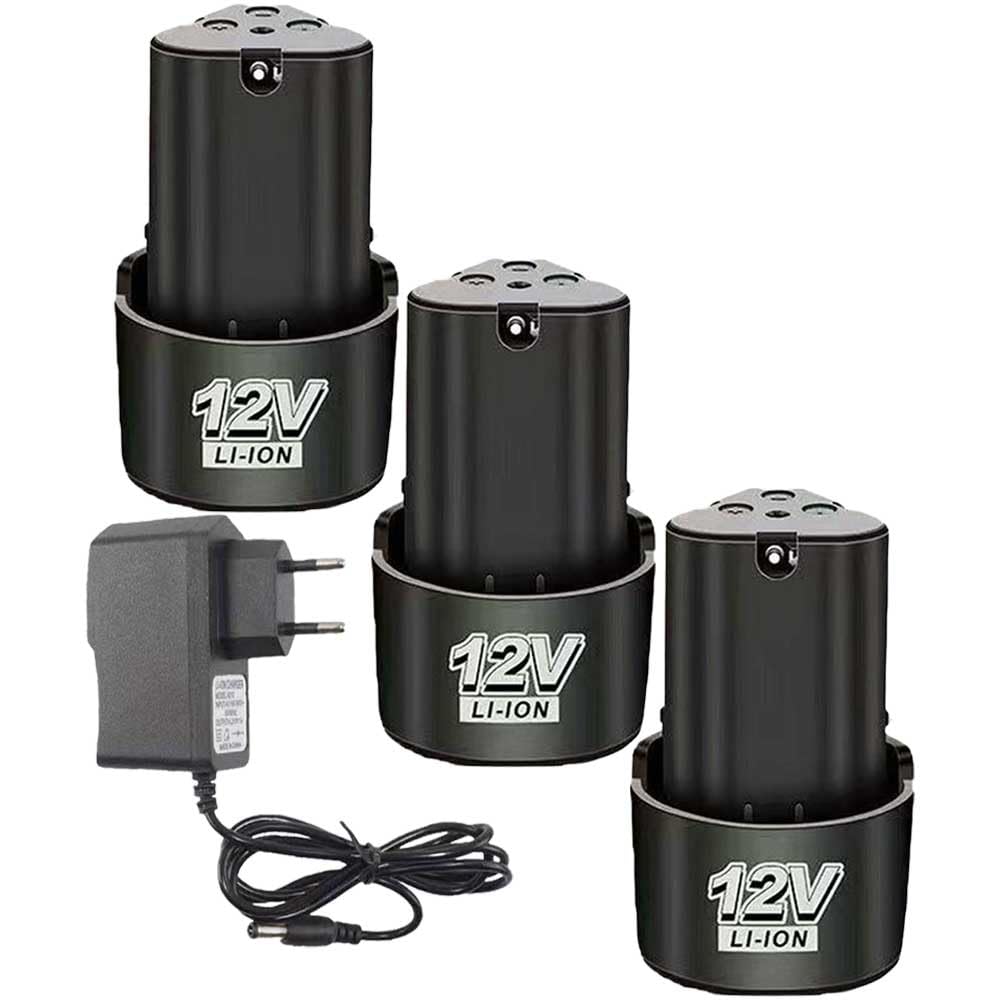 Universal Replacement 12V Cordless Drill Battery and 12.6V Universal Charger Ac Dc Power Adapter (3Pcs Battery, 1Pcs Charger)-picture-34
