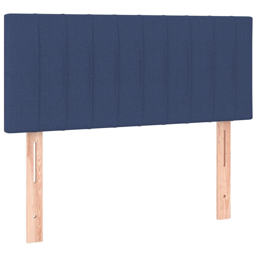 Testiera del letto con LED, tessuto blu, 80x5x78/88 cm, con altezza regolabile e striscia di taglio a LED, fornisce un eccellente supporto per la schiena durante la lettura in camera da letto.