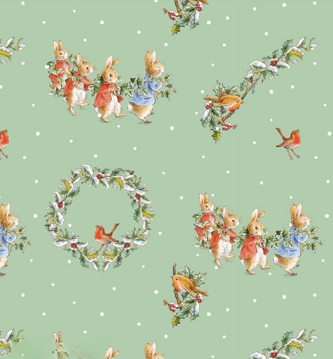 Holly and Ivy 100% Cotton Fabric The Joy of Giving 112cm/44 Wide Fabric for Crafting, Patchwork, Home Décor