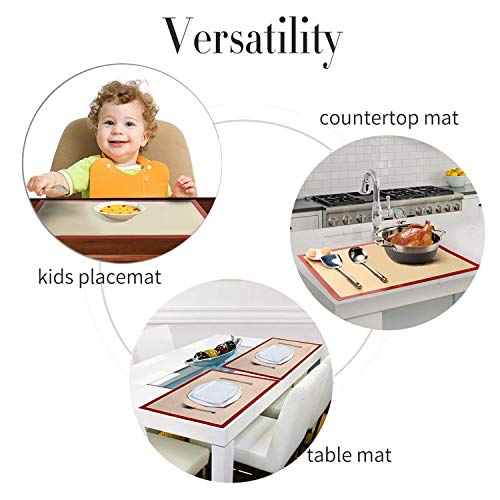 Kitchen (2 Pack) Silicone Baking Mat Sheet Set - Reusable Baking Mat Nonstick - Half Sheet Baking Mat For Oven - Red #TOP4