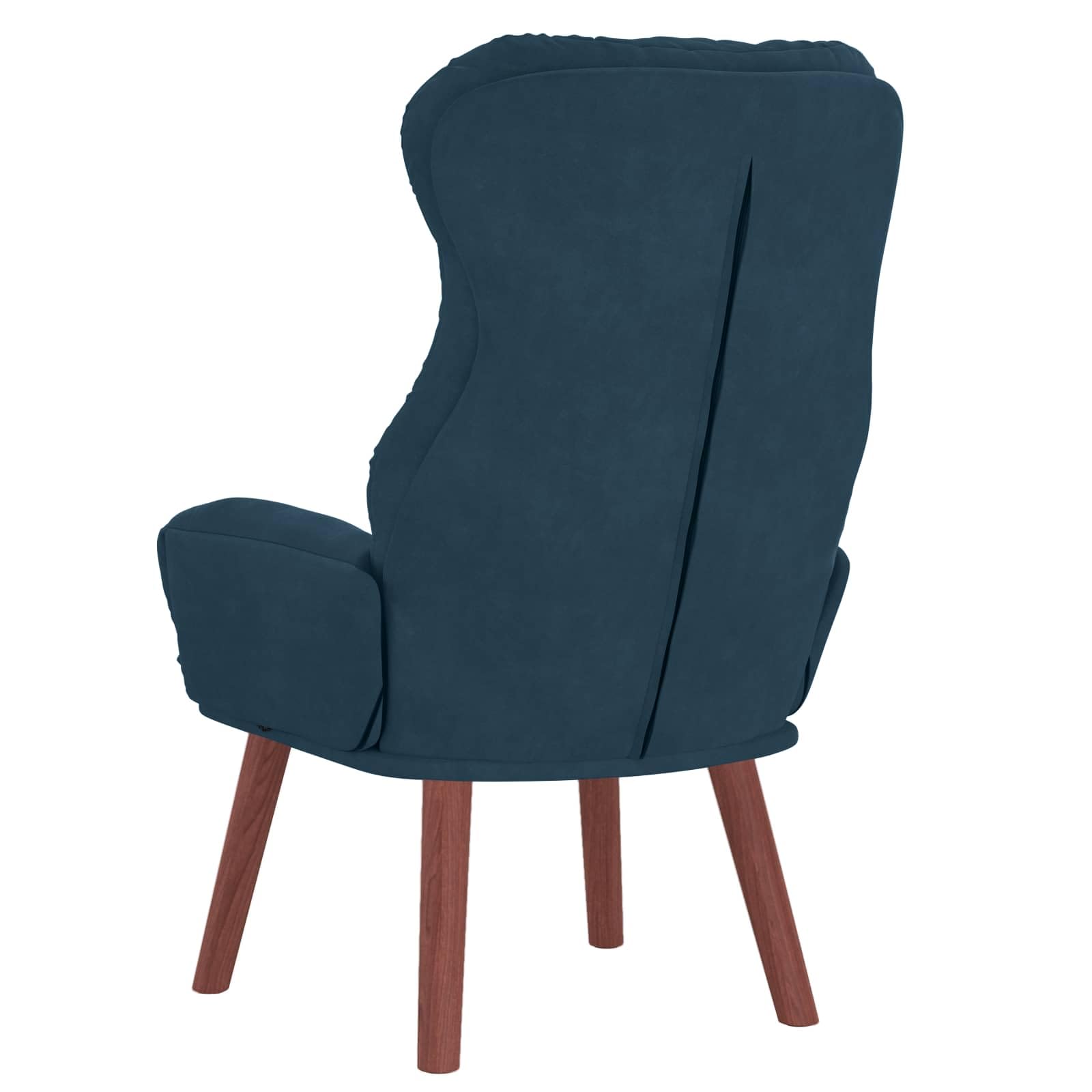 Moderner Samt Sessel Blau 69 x 74 x 93 cm mit gepolsterten Armlehnen und stabilen Gummibaumfüßen, weicher Samtrücken, ideal für Wohnzimmer, Schlafzimmer oder Büro