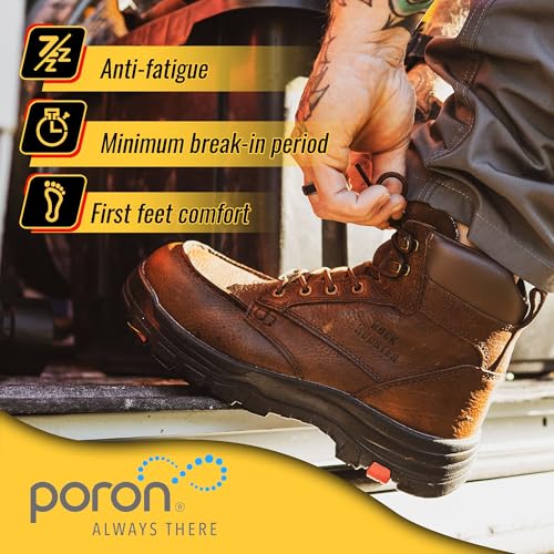 Image of ROCKROOSTER Work Boots for Men, 6 inch Wide Moc Toe Durable Rubber Outsole Work Boot(AK370-AK371-AK372)