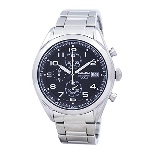 Seiko ブラック メンズ アナログ ビジネス クォーツ Seiko セイコー クロノグラフ 海外出荷 SSB269P1